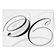 Black & White Calligraphy Initial X Monogram Cards