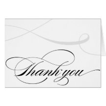 Black & White Calligraphy Thank You Cards