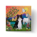Black & White Cat - Fantasy Land Pin