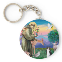 Black & White Cat - Saint Francis Key Chain