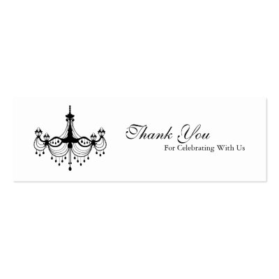 Black & White Chandelier Favour Tag by InspiredWeddings