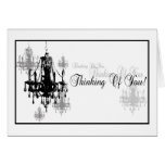 Black & White Chandelier Flourish cards