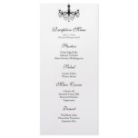 Black & White Chandelier Reception Menu rack cards