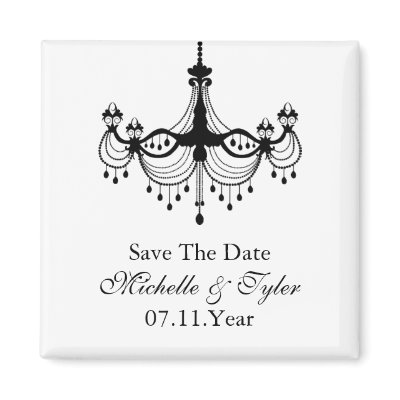 Black & White Chandelier Save The Date Magnet by InspiredWeddings