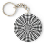 Black & White Circle Striped Optical Illusion Keychain