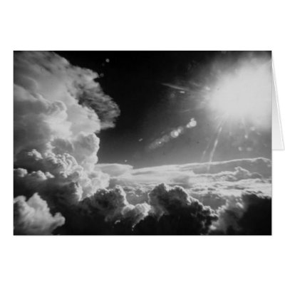 Black & White clouds Greeting Cards by Minou1