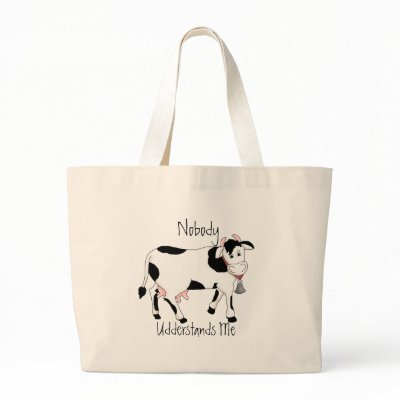 Black & White Cow Canvas Bags by clarabellesbarn