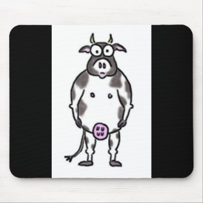 Black & White Cow Mousepad by ticklemonkey
