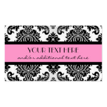 Black & White Damask Business Cards