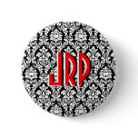 Black & White Damask Pinback Button