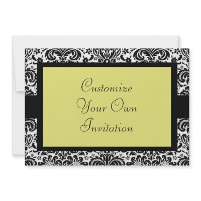 Black & White Damask, Canary by cami7669