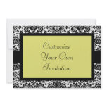 Black & White Damask, Canary invitations