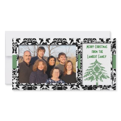 Black & White Damask GreenTree Merry Christmas by samack