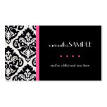Black & White Damask, Hot Pink Business Cards