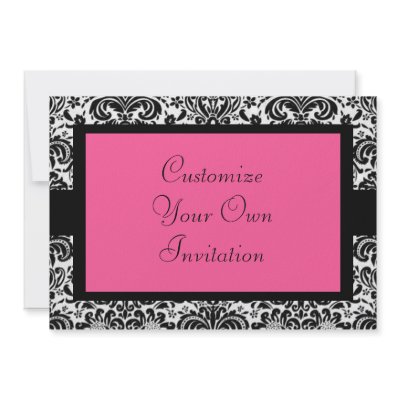 Black & White Damask, Hot Pink by cami7669