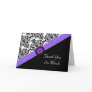 Black & White Damask Lavender Sparkle Heart Greeting Cards