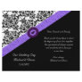 Black & White Damask Lavender Sparkle Heart Personalized Flyer