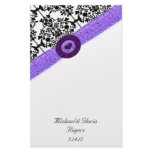 Black & White Damask Lavender Sparkle Heart Personalised Stationery