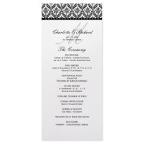 Black & White Damask Monogram Wedding Program