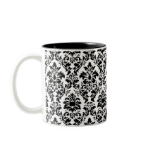 Black & White Damask Coffee Mug