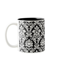 Black & White Damask Coffee Mug