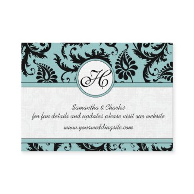 Black White Damask Pool Blue Trim Wedding Website by samack