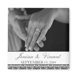Black & White Damask Save the Date Magnet