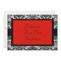 Black & White Damask, Scarlet