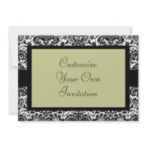 Black & White Damask, Tan