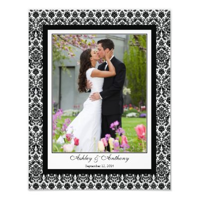 Black White Damask Template Photographic Print by wasootch