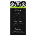 Black/White Damask w/Chartreuse Green Accent Strip Rack Card Template
