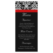 Black/White Damask w/ Ravishing Red Accent Personalized Rack Card