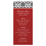 Black & White Damask Wedding Menu Rack Card