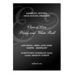 Black white dance formal prom bid admission ticket business cards