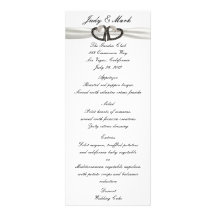 Black & White Diamond Hearts Menu Card Personalized Invitation