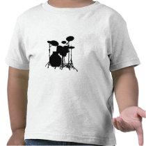 Black & White Drum Kit Silhouette - For Drummers