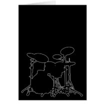 Black & White Drum Kit Silhouette - For Drummers