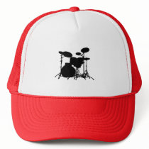 Black & White Drum Kit Silhouette - For Drummers