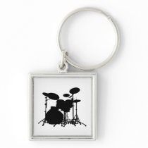 Black & White Drum Kit Silhouette - For Drummers