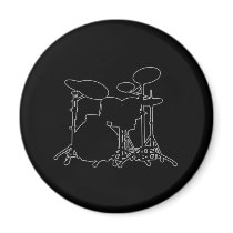 Black & White Drum Kit Silhouette - For Drummers