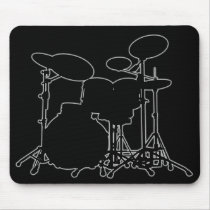 Black & White Drum Kit Silhouette - For Drummers