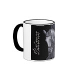 Black & White Duo Dressage Horse mug stein