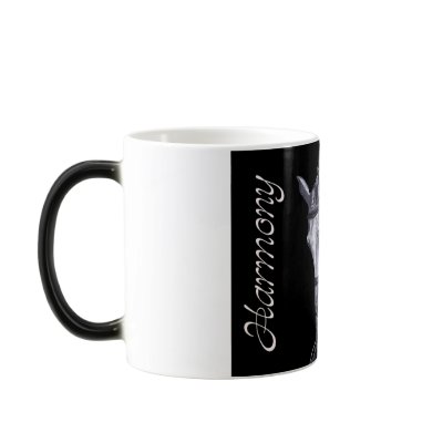 Black & White Duo Dressage Horse mug stein by Fine_Art_of_Morgane
