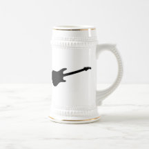 Black & White Electric Guitar Silhouette Mug