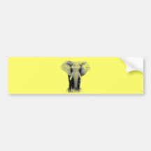 Black & White Elephant Bumper Sticker