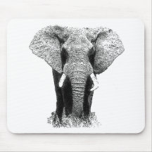 Black & White Elephant Mouse Mats