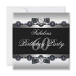 Black White Fabulous 60 60th Birthday Party Personalised Invitations