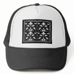 Black & White Fleure De Lis Mesh Hat