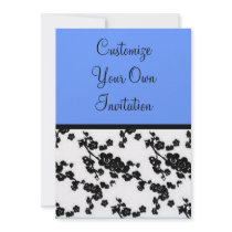 Black & White Floral, Bashful Blue