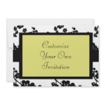 Black & White Floral, Canary invitations